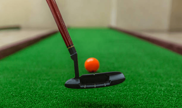 Golf drills at home using a putting matt